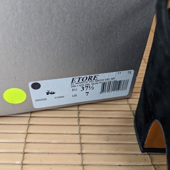 Robert Clergerie Paris "Etore" Platform Ankle Buckle Sandals in Black Suede Wome - Picture 10 of 13